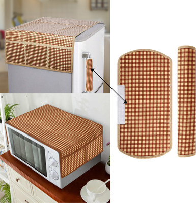 E-Retailer Refrigerator  Cover(Width: 99 cm, Value For Money Combo Pack Of 4 Piece, Brown)