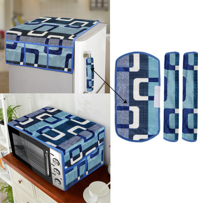 E-Retailer Refrigerator  Cover(Width: 99 cm, Value For Money Combo Pack Of 5 Piece, Blue)