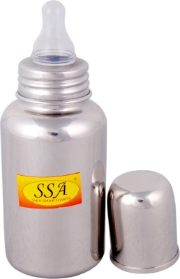 Shivshakti Arts Stainless Steel - Leak Proof - Baby Water / Milk Feeding Bottle, Kids Bottle for Milk and Drinks (Mirror Finish, Small - 170 ML) - 170 ml(Silver)