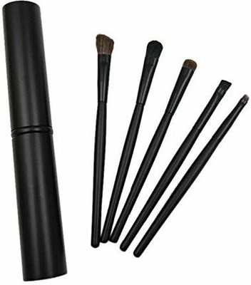 Gugzy Travel Portable Mini Eye Makeup Brushes Set with case Reals Eyeshadow Eyeliner I Eyeshadow Brush I Eyeliner Brush I Makeup Brush Set with container I Makeup Brush Set with box(Pack of 5)