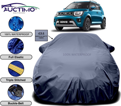 AUCTIMO Car Cover For Maruti Suzuki Ignis (With Mirror Pockets)(Grey)
