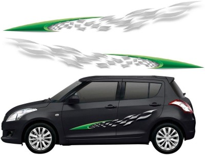 HRBull Sticker & Decal for Car(Green, Silver)