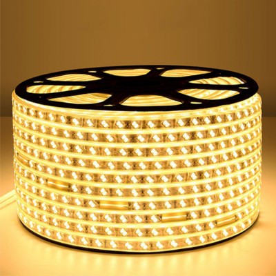 Hybrix LED Strip Ceiling Cove Rope Light, (20 Mtr.) Double Row (120 LED Per Mtr), Waterproof IP67 & Flexible With Free Adaptor/Connector, 220v AC, Super Bright Natural Warm White Color Recessed Ceiling Lamp(Yellow)