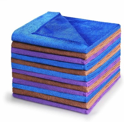 SURABHI Multipurpose Microfiber Cloth for Car Cleaning, Polishing, Glass & Detailing Towel for Kitchen cleaning 40cm x 40cm Wet and Dry Cotton, Microfibre Cleaning Cloth(10 Units)