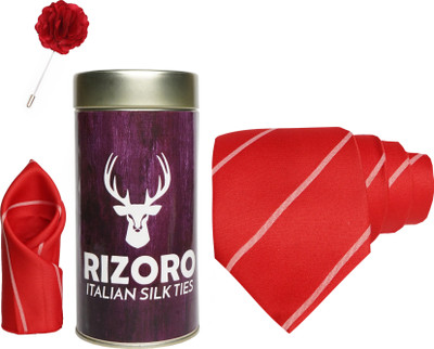 RIZORO Satin Cufflink & Tie Pin Set(Red)