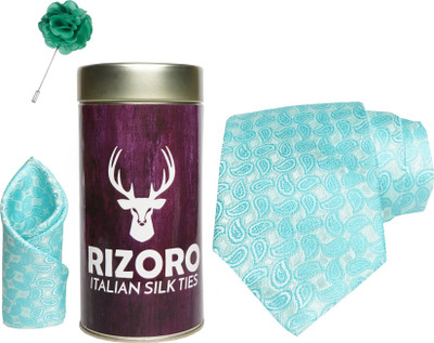 RIZORO Satin Cufflink & Tie Pin Set(Turquoise)