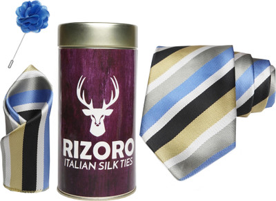 RIZORO Satin Cufflink & Tie Pin Set(Blue)