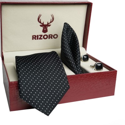 RIZORO Satin Tie & Cufflink(Black)