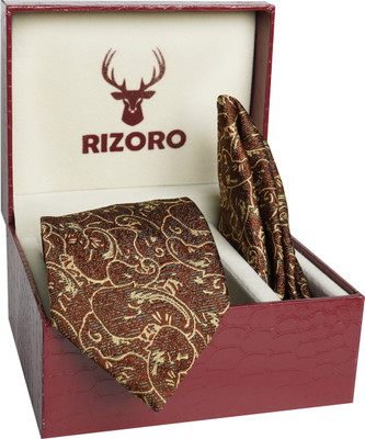 RIZORO Satin Tie Pin Set(Brown)