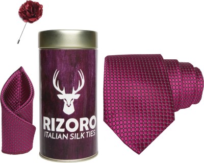 RIZORO Satin Cufflink & Tie Pin Set(Purple)