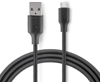 Para Micro USB Cable 2.4 A 1 m PET Braided Usb to Micro Cable 1M Black(Compatible with Andriod Devices, Power Banks, TV Stick, Black, One Cable)