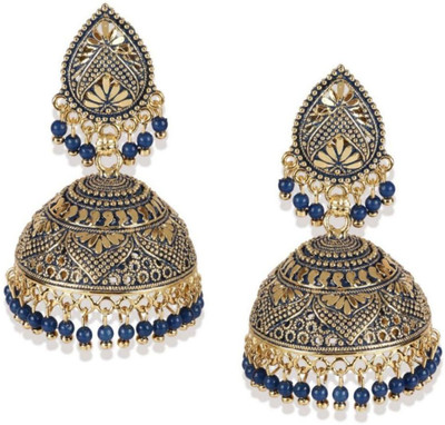 Styylo Jewels STLO JEWELS Classic Designed Gold Plated Enamelled Jhumka Earrings For Women And Girls Cubic Zirconia, Beads Alloy Jhumki Earring