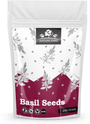 NATURE YARD Raw Basil/Sabja/Tukmaria/Bapji Seeds for Weight Loss - 250 gm - Rich in Protein , Iron , Folic acid, Dietary Fiber , Calcium , Anti Oxidants Basil Seeds(250 g)