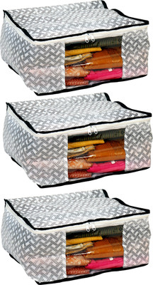 Little one High Quality Multipurpose Non-Woven Plain 10inch Saree Cover 3PC Capacity 10-15 Units Saree/Blouse Each(Multicolor)