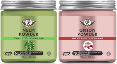 7 FOX Natural & Organic Neem Powder & Onion Powder-Packof-2-Jar-Combo-(200 g)