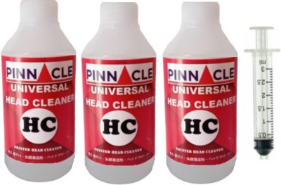 PINNACLE 3 Printer Head Cleaner Solution for Printer Head/Cartridges / Nozzles to Clear Clogging/Blockage Multi Color Ink Nozzle Bottle Red Ink Bottle