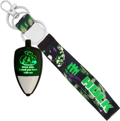 MGP FASHION High Quality Designer Drive Safe Couple Light Message With Cartoon HULK Warning/Safety Hanging Key Holder for Sports Bike Lover Fan Car Bike Toy Locking Hook Metal Keyring Gift For Family & Friends (Multicolor) Key Chain