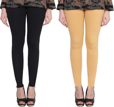 HAMZA FASHION Churidar  Ethnic Wear Legging(Black, Beige, Solid)