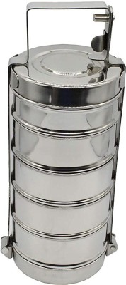 MASSEY 5 Tier Stainless Steel Lunch Carrier/Tiffin Box - Tall 5 Containers Lunch Box(800 ml, Thermoware)