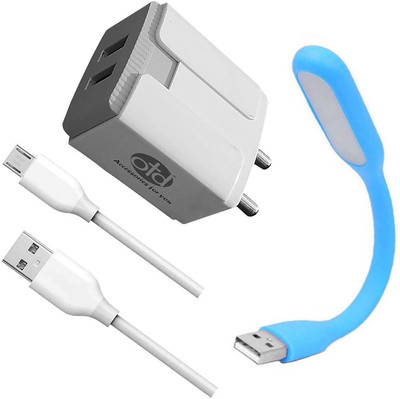 OTD Wall Charger Accessory Combo for Zopo Speed 7 Plus, Zopo ZP590, ZTE Blade L2, ZTE Small Fresh 4(White, Blue)