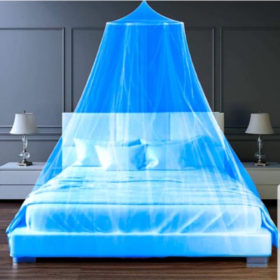 Maruti Enterprise Polyester Adults Washable King Size Mosquito Net(Sky Blue, Ceiling Hung)