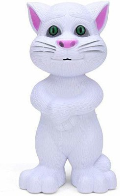 pavilion mall Intelligent Touching and Mimicry Talking Tom Cat with Wonderful Voice Cat Musical Toy (White)(White)