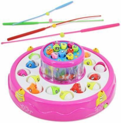 Sharvaya GO GO Fishing Game With 26 Fishes ,Light & Music Magnetic Fish Catching For Kids(Multicolor)