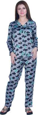 9 impression Women Geometric Print Multicolor Shirt & Pyjama set