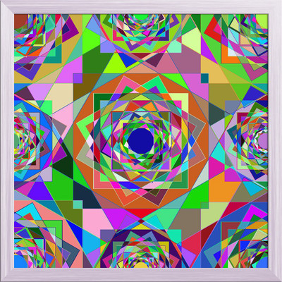 Artzfolio ArtzFolio Kaleidescope Mosaic Tabletop Painting White Frame 6inch x 6inch (15.2cms x 15.2cms) Digital Reprint 7 inch x 7 inch Painting(With Frame)
