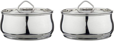 MASSEY Pot 11.5 cm diameter 0.35 L capacity with Lid(Stainless Steel)