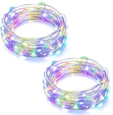 MIRADH 50 LEDs 4.95 m Multicolor Steady String Rice Lights(Pack of 2)