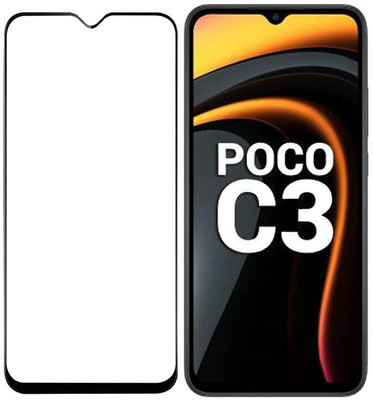 XRENGTH Edge To Edge Tempered Glass for Poco C3(Pack of 1)