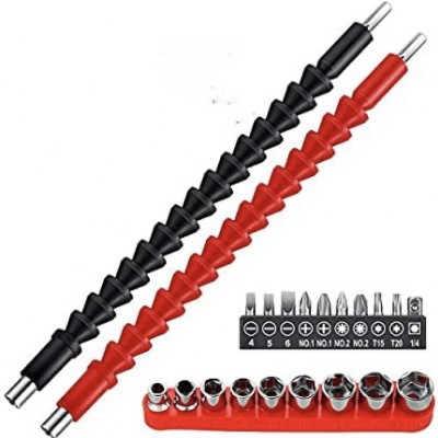 Tanya 21 pcs Hardware Accessories Flexible Shaft Bit Screwdriver Extension Kits Hex Shaft for Electric Hand Drill Impact Screwdriver Set(Pack of 21)