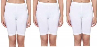 UBOF Solid Women White Sports Shorts