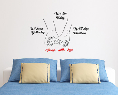 Wollzo 75 cm Always with Love Removable Sticker(Pack of 1)