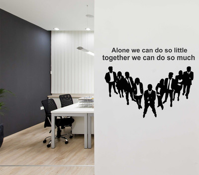 fuzzy 80 cm Team Work Self Adhesive Sticker(Pack of 1)