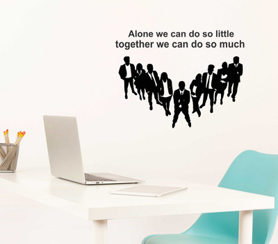fuzzy 75 cm Team Work Self Adhesive Sticker(Pack of 1)
