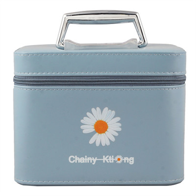 CL2 Cameleon Flower Design Vanity Box with Mirror Makeup Vanity Box(Blue)