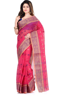 TANTLOOM Printed Handloom Handloom Art Silk Saree(Pink)