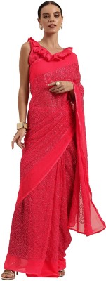 Shavya Embellished Bollywood Georgette Saree(Red)