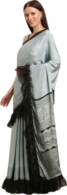 Shavya Printed Bollywood Satin Saree(Grey)