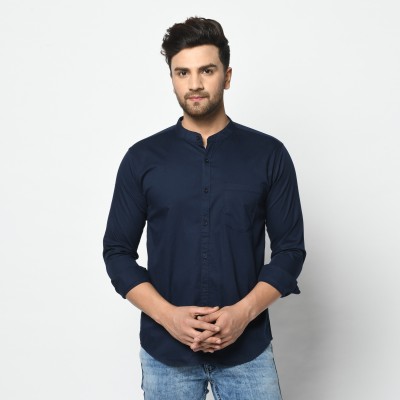 STUDIO NEXX Men Solid Casual Dark Blue Shirt