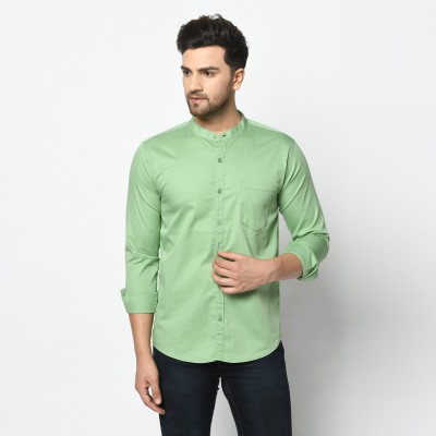 STUDIO NEXX Men Solid Casual Light Green Shirt