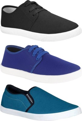 BRUTON Combo Pack Of 3 Slip On Sneakers For Men(Black, Blue, Navy)