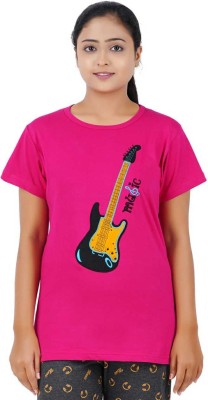 ND FASHION STYLES Embroidered Women Round Neck Pink T-Shirt