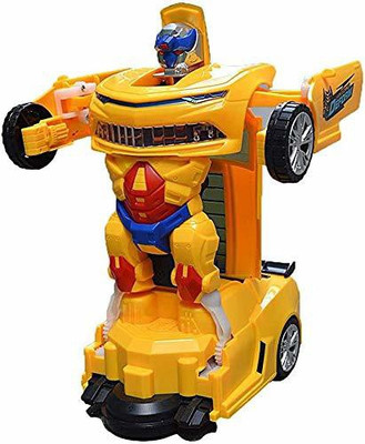 mayank & company Car to Robot, Robot to Car Automatically Toy, with Light and Sound for Kids(Yellow, Black)