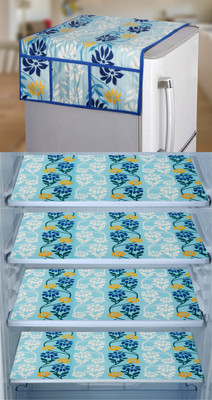 E-Retailer Refrigerator  Cover(Width: 99 cm, Value For Money Combo Pack Of 5 Piece, Blue)