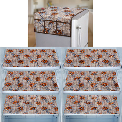 E-Retailer Refrigerator  Cover(Width: 99 cm, Value For Money Combo Pack Of 7 Piece, Brown)