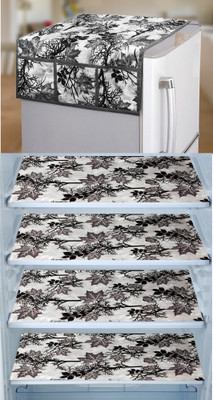 E-Retailer Refrigerator  Cover(Width: 99 cm, Value For Money Combo Pack Of 5 Piece, Black)