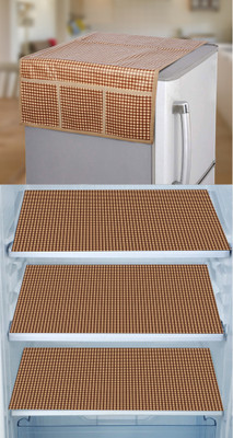 E-Retailer Refrigerator  Cover(Width: 99 cm, Value For Money Combo Pack Of 4 Piece, Brown)
